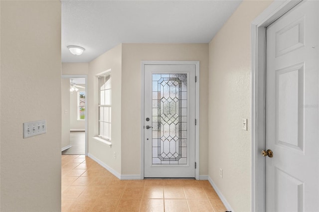 view of tiled entrance foyer