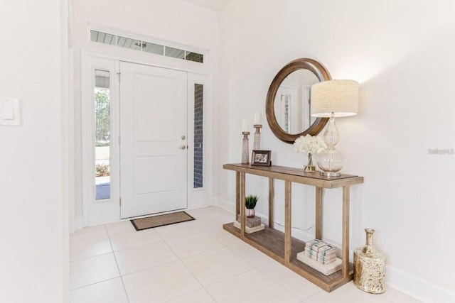 view of tiled foyer