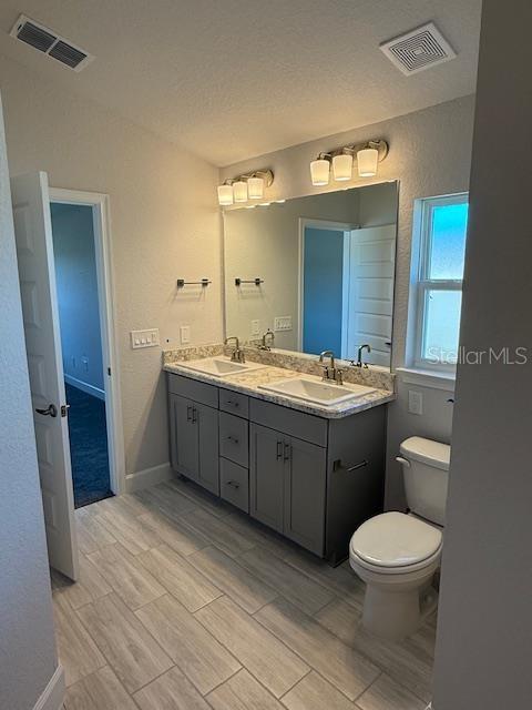 bathroom featuring toilet and vanity