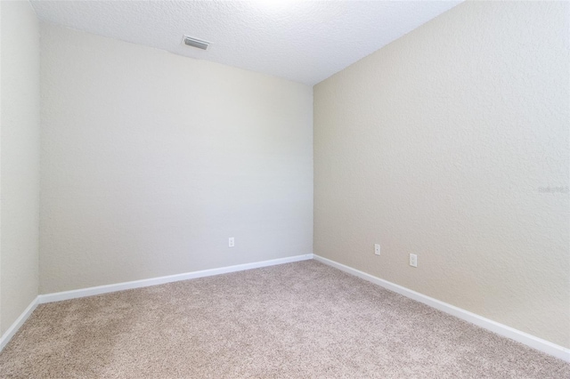 spare room with carpet flooring and a textured ceiling