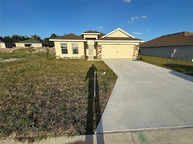3127 NE 45th Ave, Ocala, FL 34470 - single story home featuring a front yard, an attached garage, stucco siding, and concrete driveway