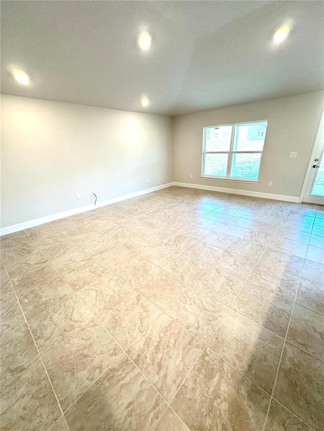 3127 NE 45th Ave, Ocala, FL 34470 - tiled spare room featuring baseboards, recessed lighting, and a textured ceiling