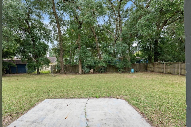 view of yard with a patio area