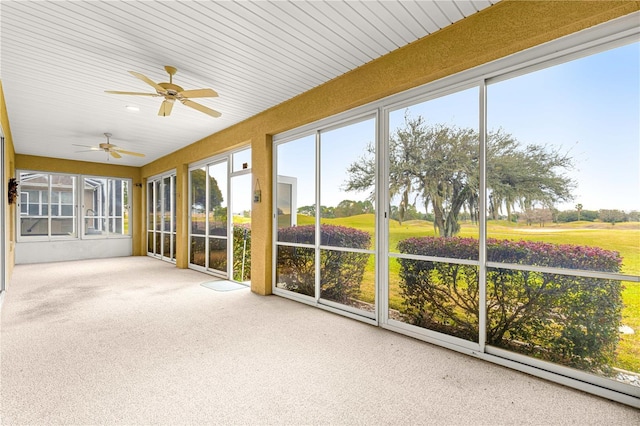 view of unfurnished sunroom