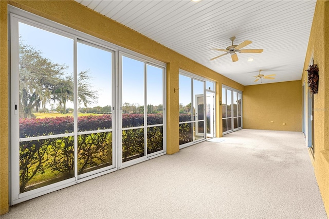 view of unfurnished sunroom