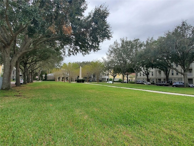 view of community with a lawn