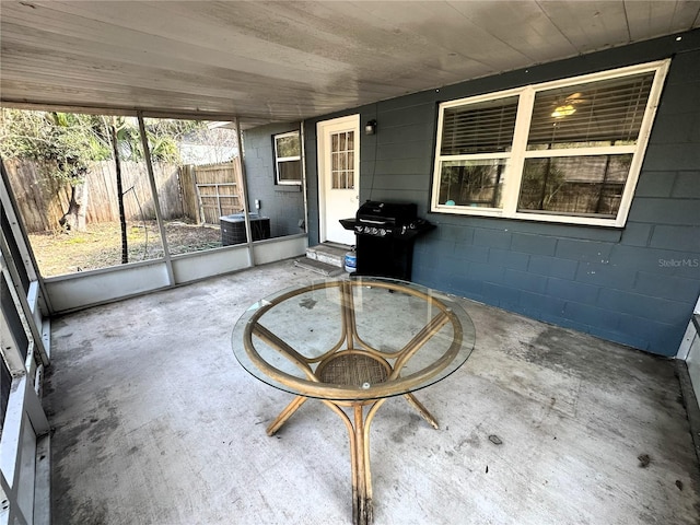 view of unfurnished sunroom