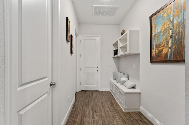 hall featuring dark hardwood / wood-style floors