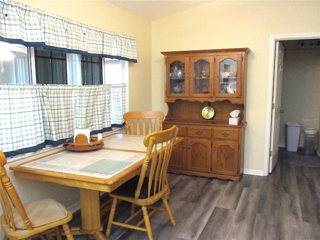 dining room featuring dark hardwood / wood-style flooring