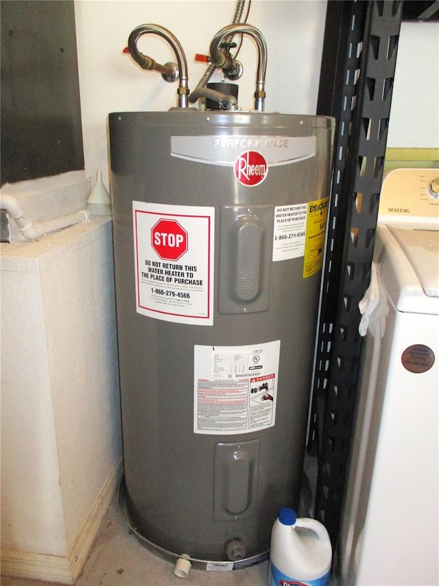 utilities with washer / dryer and water heater