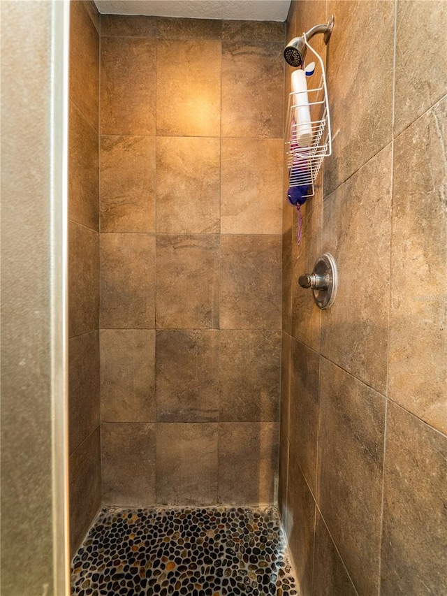 room details featuring a tile shower