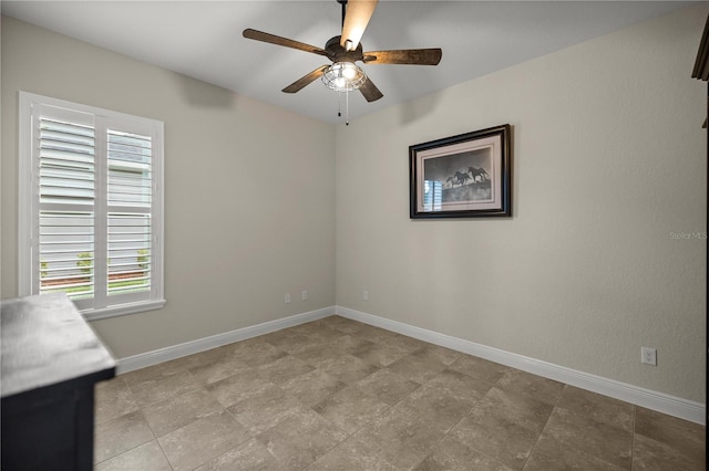 empty room with ceiling fan