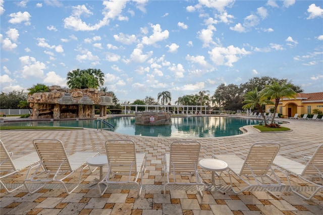 view of pool with a patio