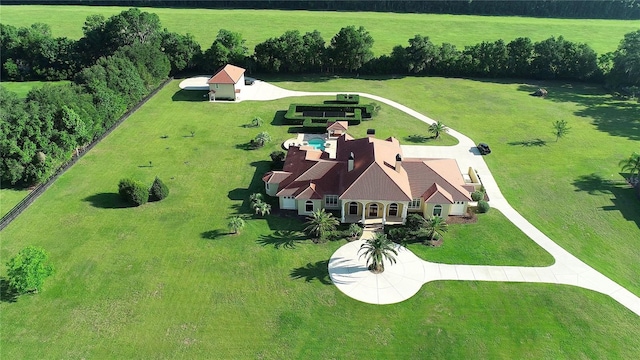 aerial view featuring a rural view