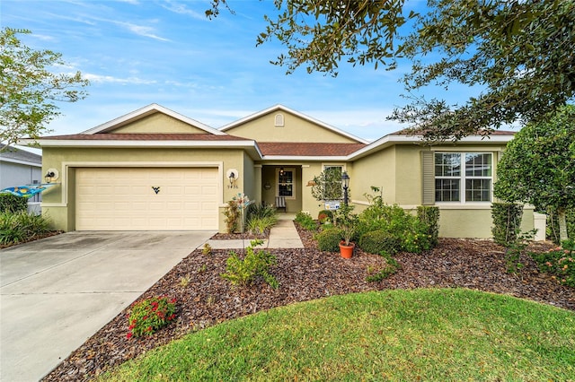 single story home featuring a garage