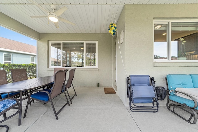 view of patio with ceiling fan