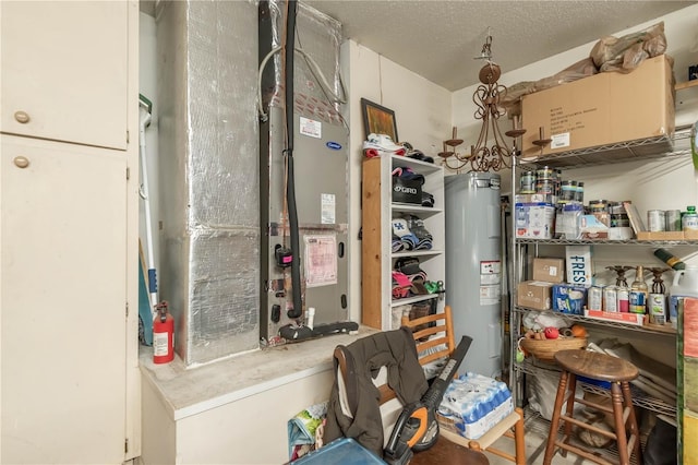 utility room with water heater