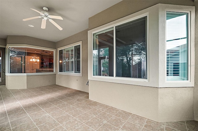 view of patio with ceiling fan