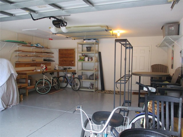 garage featuring a garage door opener