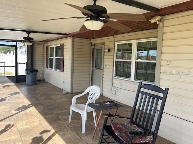 view of patio / terrace with ceiling fan