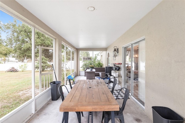 view of sunroom