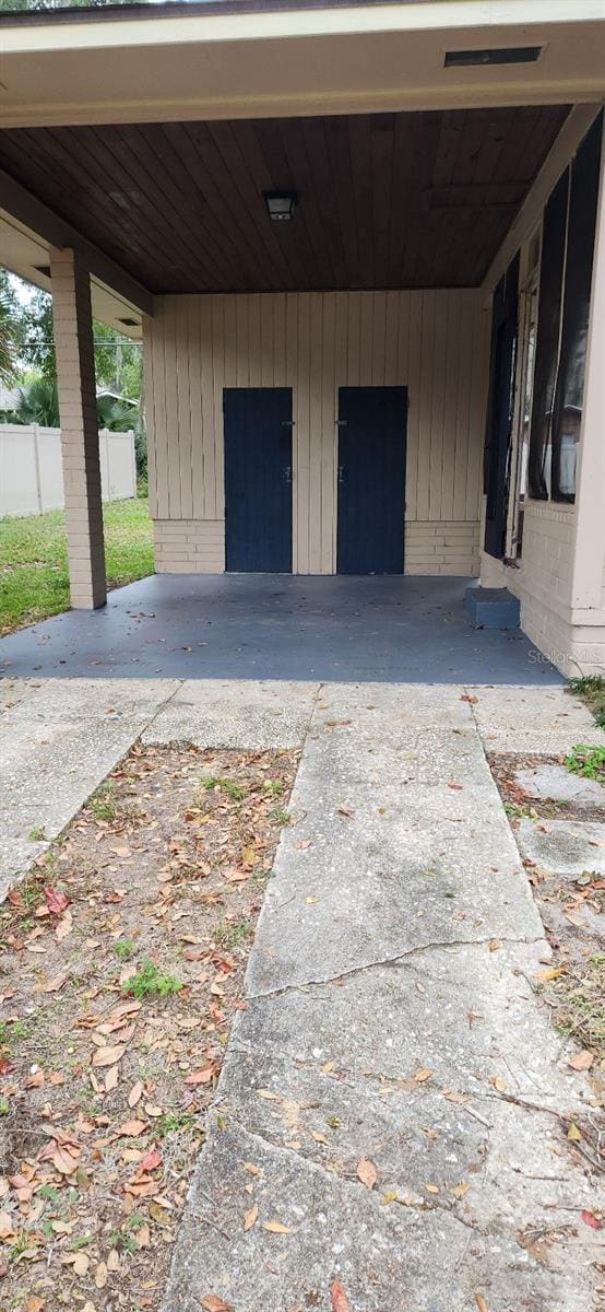 view of garage