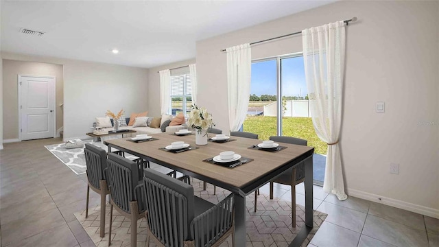 view of tiled dining room