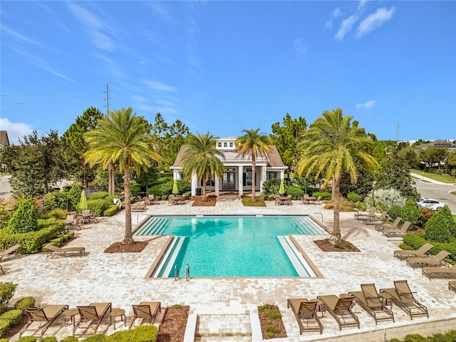 view of pool with a patio area