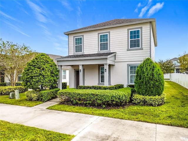 front of property with a front lawn