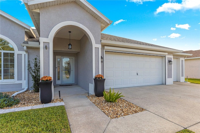 property entrance featuring a garage