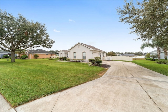 ranch-style house featuring a front yard