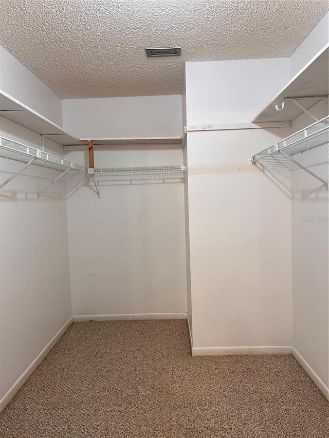 walk in closet featuring carpet