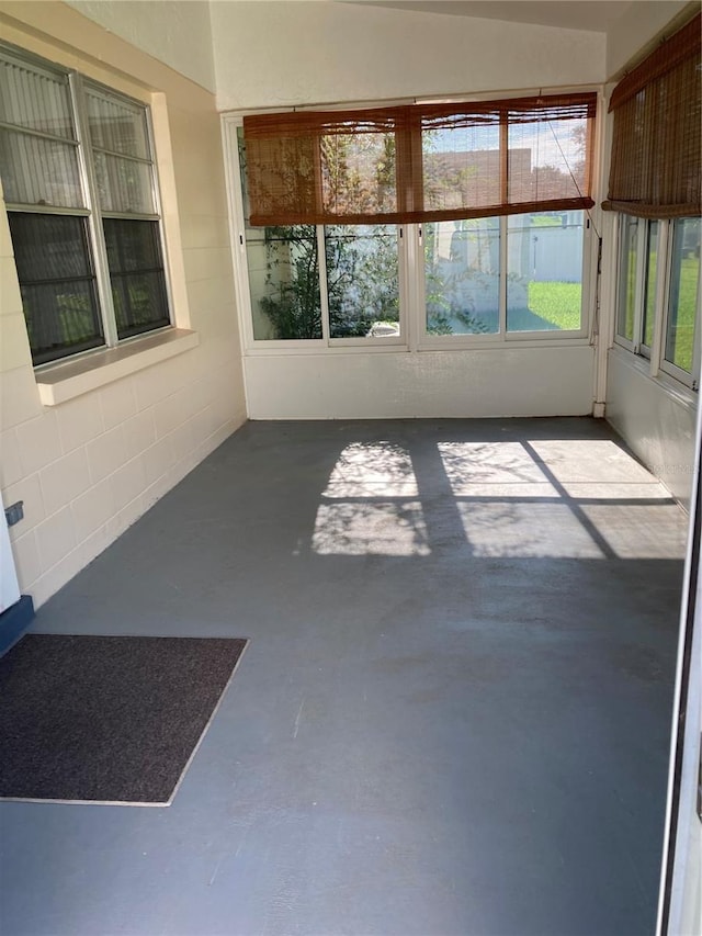 view of unfurnished sunroom