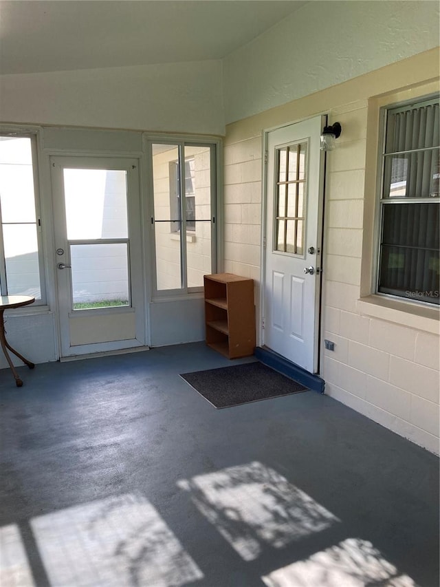 view of unfurnished sunroom