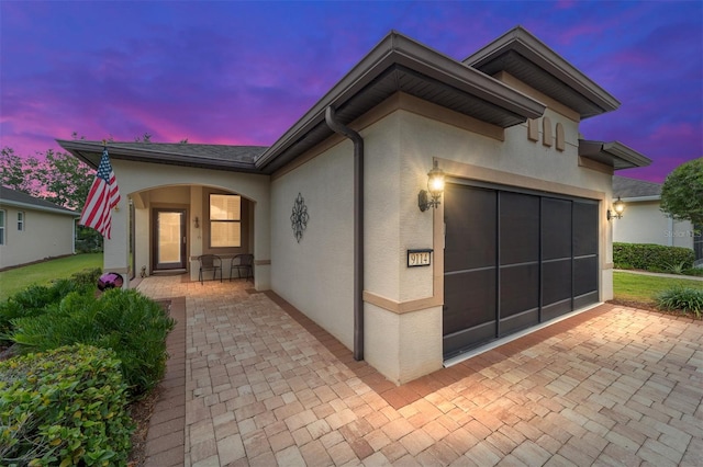 view of front of property with a patio