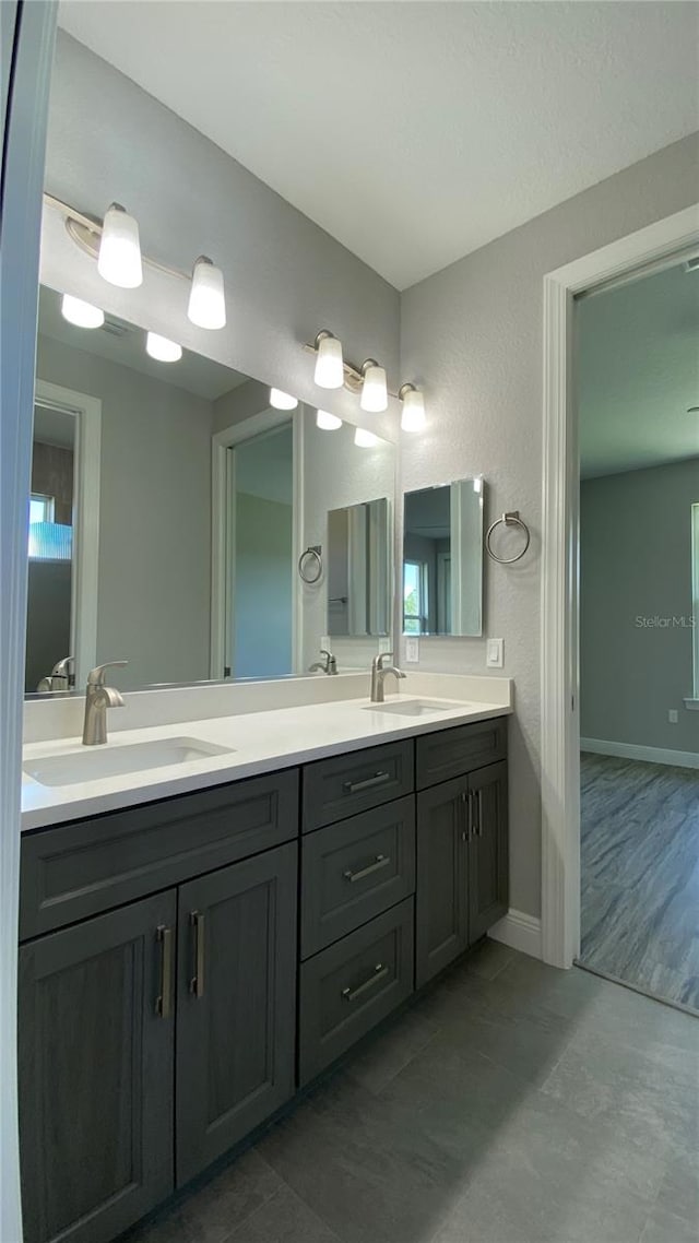 bathroom with vanity and a healthy amount of sunlight