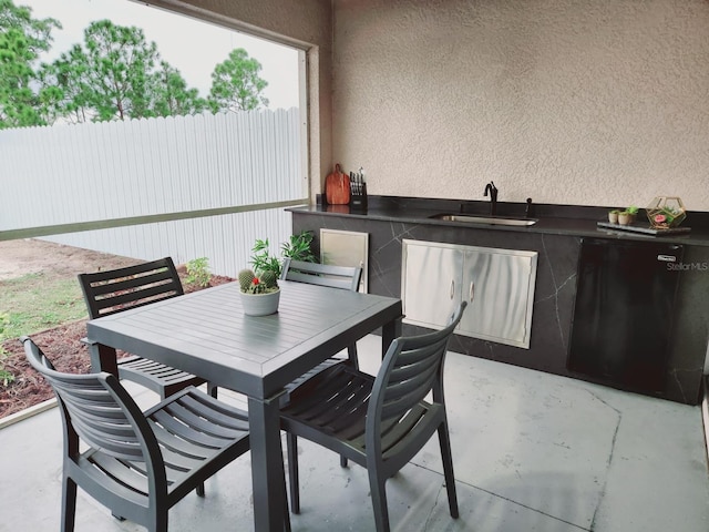 view of patio / terrace with sink