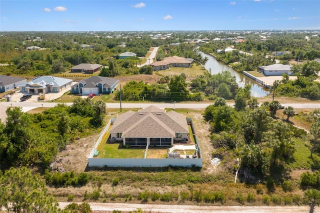 drone / aerial view with a residential view