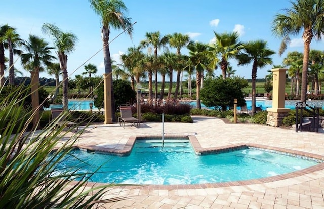 view of pool with a patio area