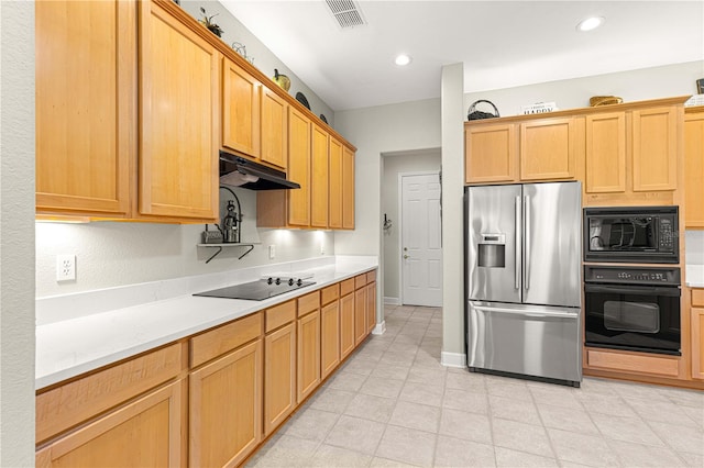 kitchen featuring black appliances