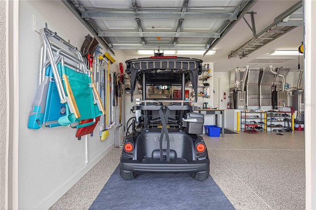 garage with water heater