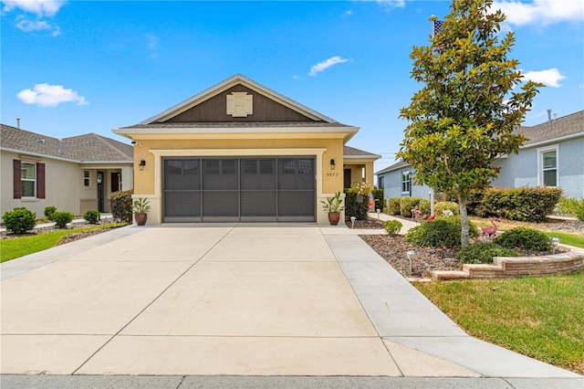 view of front of house with a garage