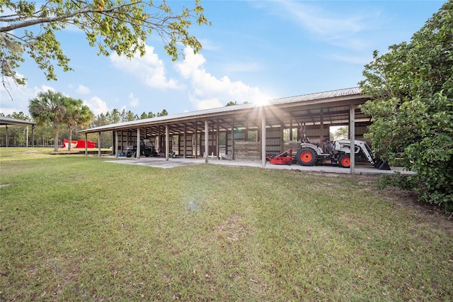 exterior space featuring a carport