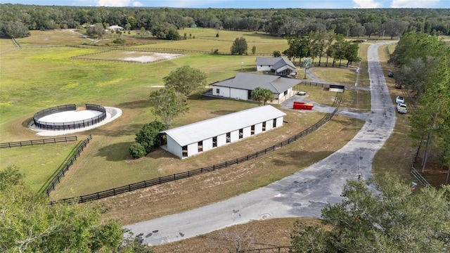 aerial view featuring a rural view