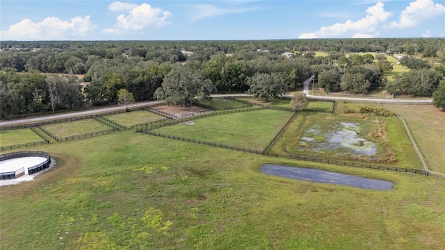 bird's eye view featuring a rural view