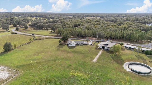 drone / aerial view featuring a rural view