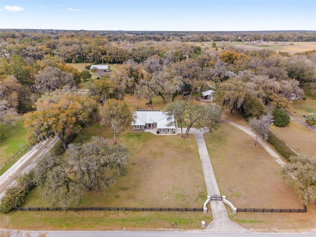 bird's eye view featuring a rural view