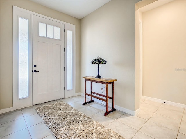 view of tiled entrance foyer