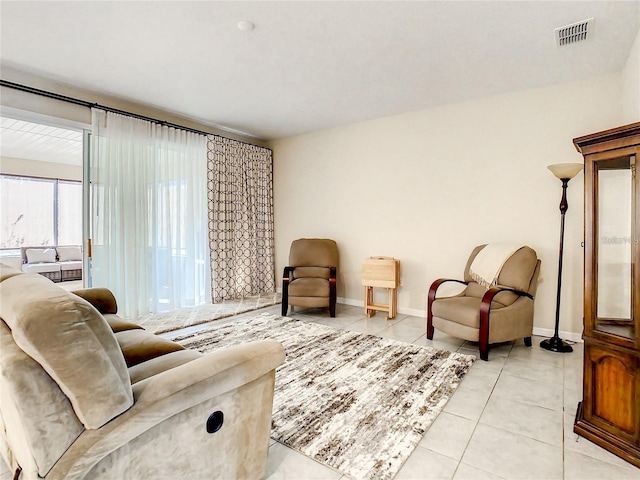 view of tiled living room