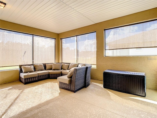 sunroom / solarium with wooden ceiling